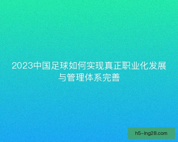 2023中国足球如何实现真正职业化发展与管理体系完善