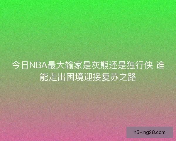 今日NBA最大输家是灰熊还是独行侠 谁能走出困境迎接复苏之路